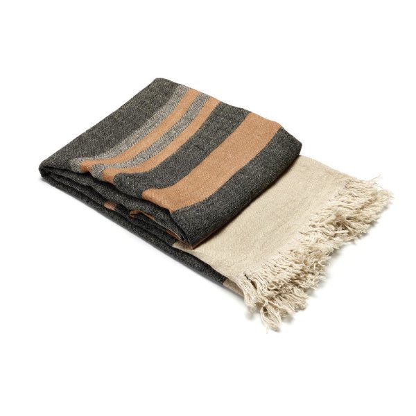 The Belgian Towel Fouta 110x180 cm Black Stripe