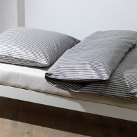Traumflachs Piccolo Bettwäsche natur/schwarz 155x220...
