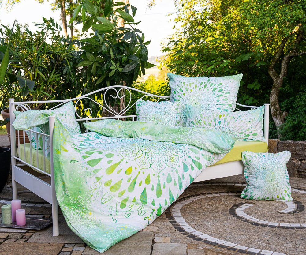 Biber Bettwäsche Green Dream aus Bio-Baumwolle