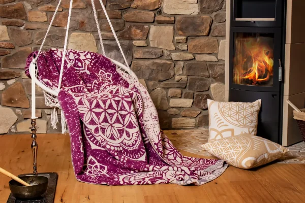 Kuscheldecke beere aus Bio-Baumwolle, 200x140 cm von Spirit of OM